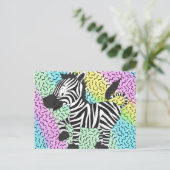 Funky Zebra Briefkaart (Staand voorkant)