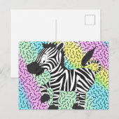 Funky Zebra Briefkaart (Voorkant / Achterkant)