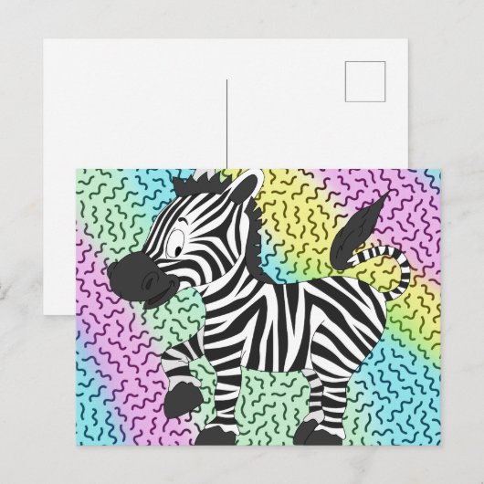 Funky Zebra Briefkaart (Voorkant / Achterkant)