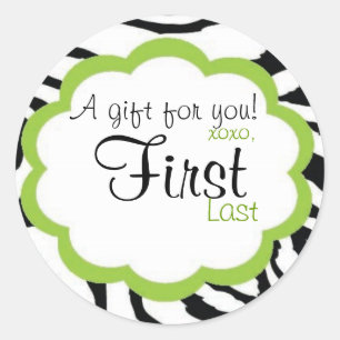 Funky Zebra Gepersonaliseerde Gift Sticker