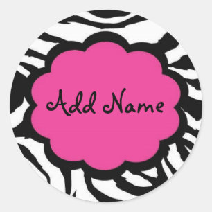 Funky Zebra Girl Pink Black Sticker