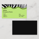 Funky Zebra in Groen Visitekaartje (Voorkant / Achterkant)