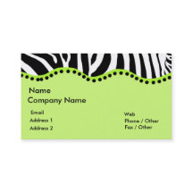 Funky Zebra in Groen Visitekaartje
