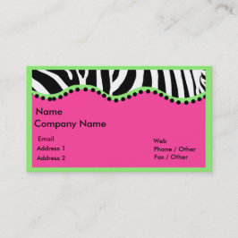 Funky Zebra met Green Boarder Visitekaartje