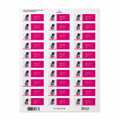 Funky Zebra met roze stropdas cartoon Etiket (Full Sheet)