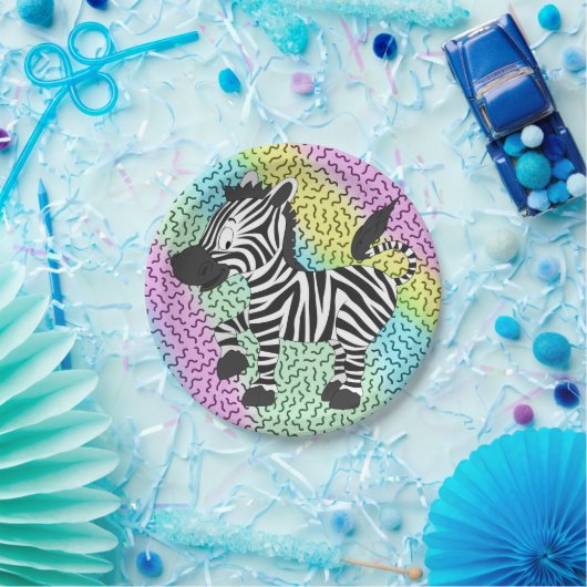 Funky Zebra Papieren Bordje (Feest)