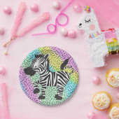 Funky Zebra Papieren Bordje (Feest)