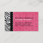 Funky Zebra Print Cupcake bakkerij Visitekaartjes (Achterkant)