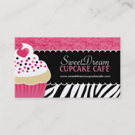 Funky Zebra Print Cupcake bakkerij Visitekaartjes