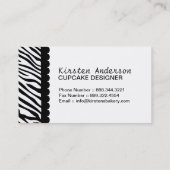 Funky Zebra Print Cupcake bakkerij Visitekaartjes (Achterkant)