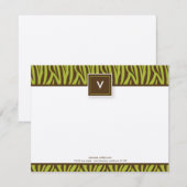 Funky Zebra Print Flat Note-kaarten (chocolade/lim Notitiekaartje (Voorkant / Achterkant)