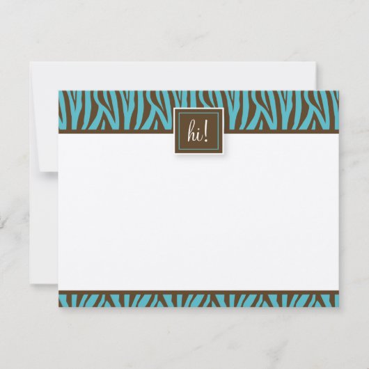 Funky Zebra Print Flat Note-kaarten (GG's) Notitiekaartje (Voorkant)