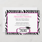 Funky Zebra Stripe 5x7 Afstuderen Aankondiging (Voorkant)