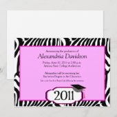 Funky Zebra Stripe 5x7 Afstuderen Aankondiging (Voorkant / Achterkant)