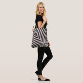 Funky Zebra Stripe Tote Tote Bag (Op model)