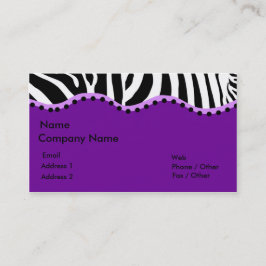Funky Zebra Visitekaartje (Paars)
