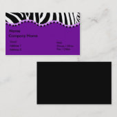 Funky Zebra Visitekaartje (Paars) (Voorkant / Achterkant)