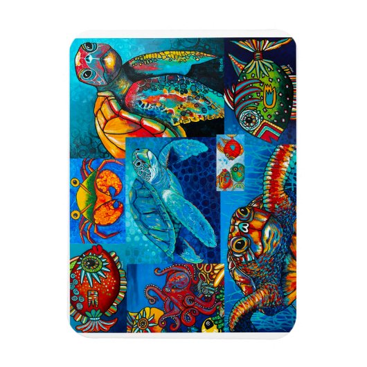 Funky Zee Critters Collage Magnet Magneet (Verticaal)