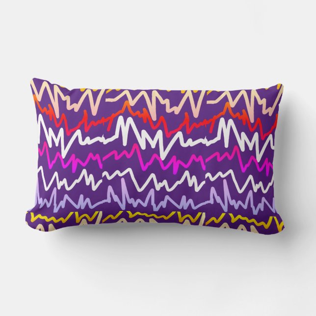 Funky Zig Zag Lijn Patroon Kussen Cushion (Voorkant)