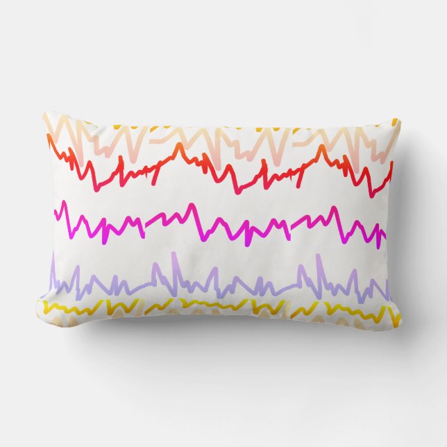 Funky Zig Zag Lijn Patroon Kussen Cushion (Voorkant)