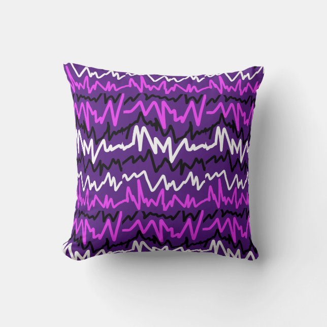 Funky Zig Zag Lijn Patroon Kussen Cushion (Voorkant)
