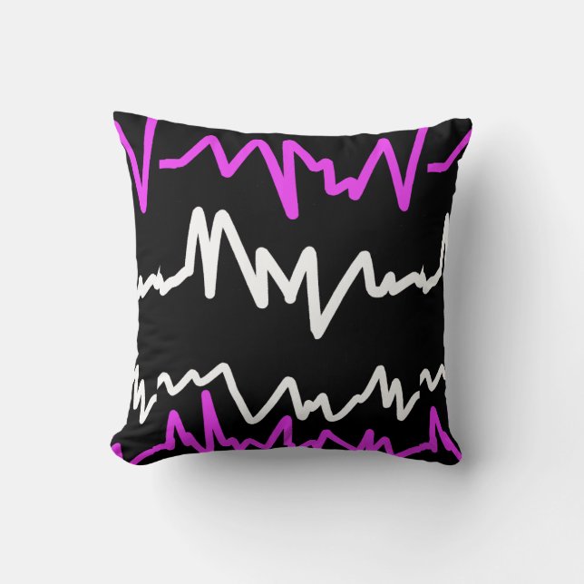 Funky Zig Zag Lijn Patroon Kussen Cushion (Voorkant)