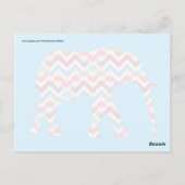 Funky Zigzag Chevron Elephant op Blauwgroen blauw Briefkaart (Achterkant)