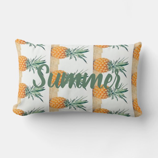 Funky Zomer Ananas Print Worp Kussen Cushion (Voorkant)