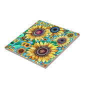 Funky Zonnebloemen Tegel Tegeltje (Zijkant)