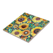 Funky Zonnebloemen Tegel Tegeltje (Zijkant)