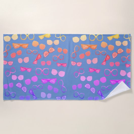 Funky zonnebril patroon strandlaken (Voorkant)