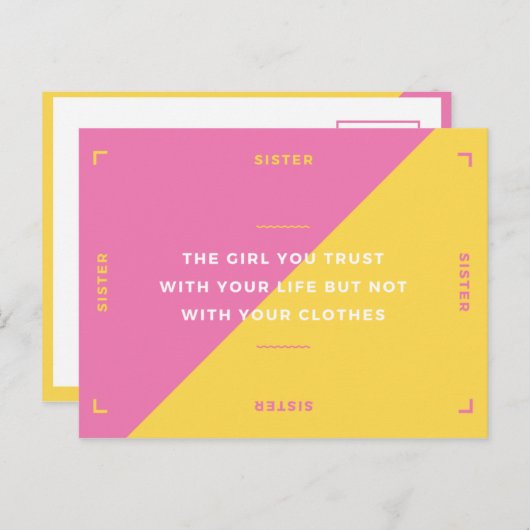 Funky Zuster Citaat Briefkaart (Voorkant / Achterkant)