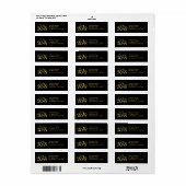 Funky Zwart en Goud Klasse van 2018 Afstuderen Etiket (Full Sheet)