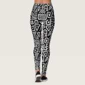 Funky zwart en wit leggings (Achterkant)