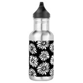 Funky zwart-wit bloemen waterfles  (Rechts)