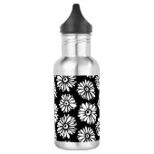 Funky zwart-wit bloemen waterfles  (Links)