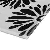 Funky zwart-wit bloemmotief snijplank (Hoek)