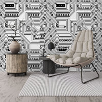 Funky zwart wit computer printplaat patroon