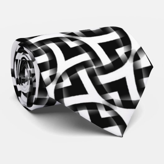 Funky zwart-wit Mode stropdas (Opgerold)