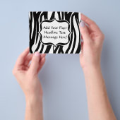 Funky zwart/wit zebra-monogram flyer (Hand)