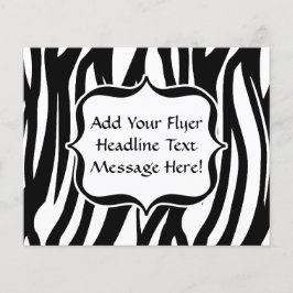 Funky zwart/wit zebra-monogram flyer