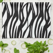 Funky zwart-wit zebra print theedoek (Gevouwen)