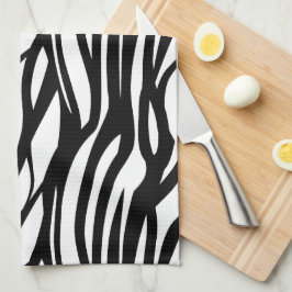 Funky zwart-wit zebra print theedoek
