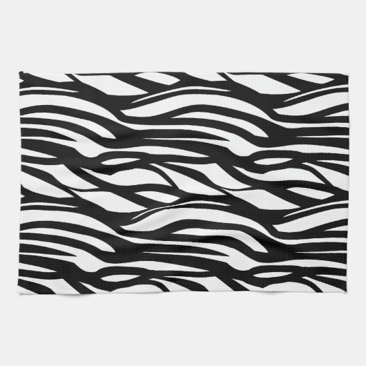 Funky zwart-wit zebra print theedoek (Horizontaal)