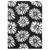 Funky zwarte en witte bloemen klembord (Achterkant)