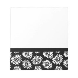 Funky zwarte en witte bloemen notitieblok