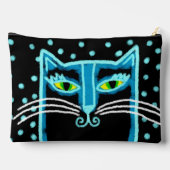 Funky Zwarte Kat Abstract Schilderij Etui (Achterkant)