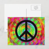 Funky Zwarte Vredesteken Briefkaart (Voorkant / Achterkant)