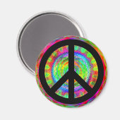 Funky Zwarte Vredesteken Magneet (Voorkant / Achterkant)