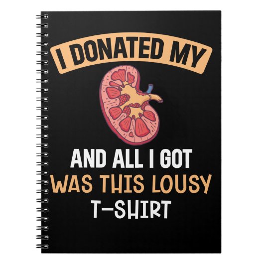 Funn Kidney Transplant Organs Humor Notitieboek (Voorkant)